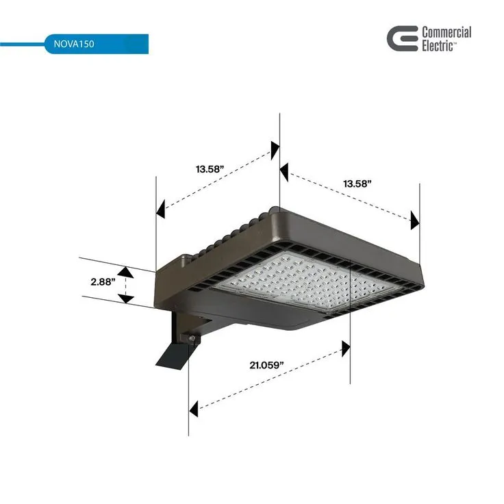 Commercial Electric 1200-Watt Equivalent, 18000 Lumens, Integrated LED Area Light and Flood Light, Dusk to Dawn Outdoor Light (2-Pack), photo 6 of 11
