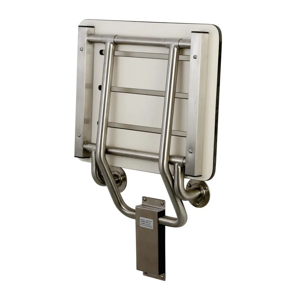 Adascape 18 in. x 16 in. WallMounted Fold Down Shower Seat in Brushed Stainless Steel ADA Compliant, photo 2 of 2