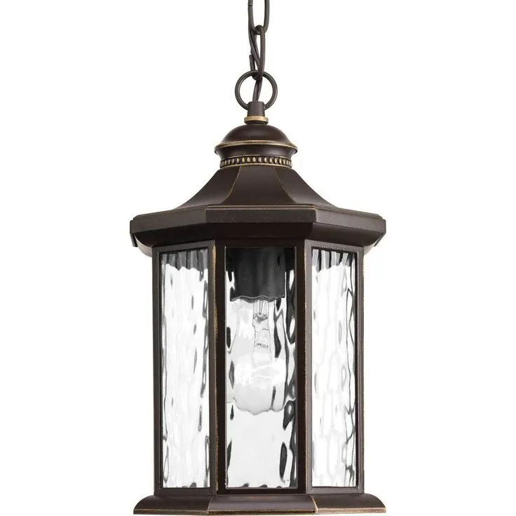 Edition Collection 1-Light Outdoor Antique Bronze Hanging Lantern, photo 2 of 2