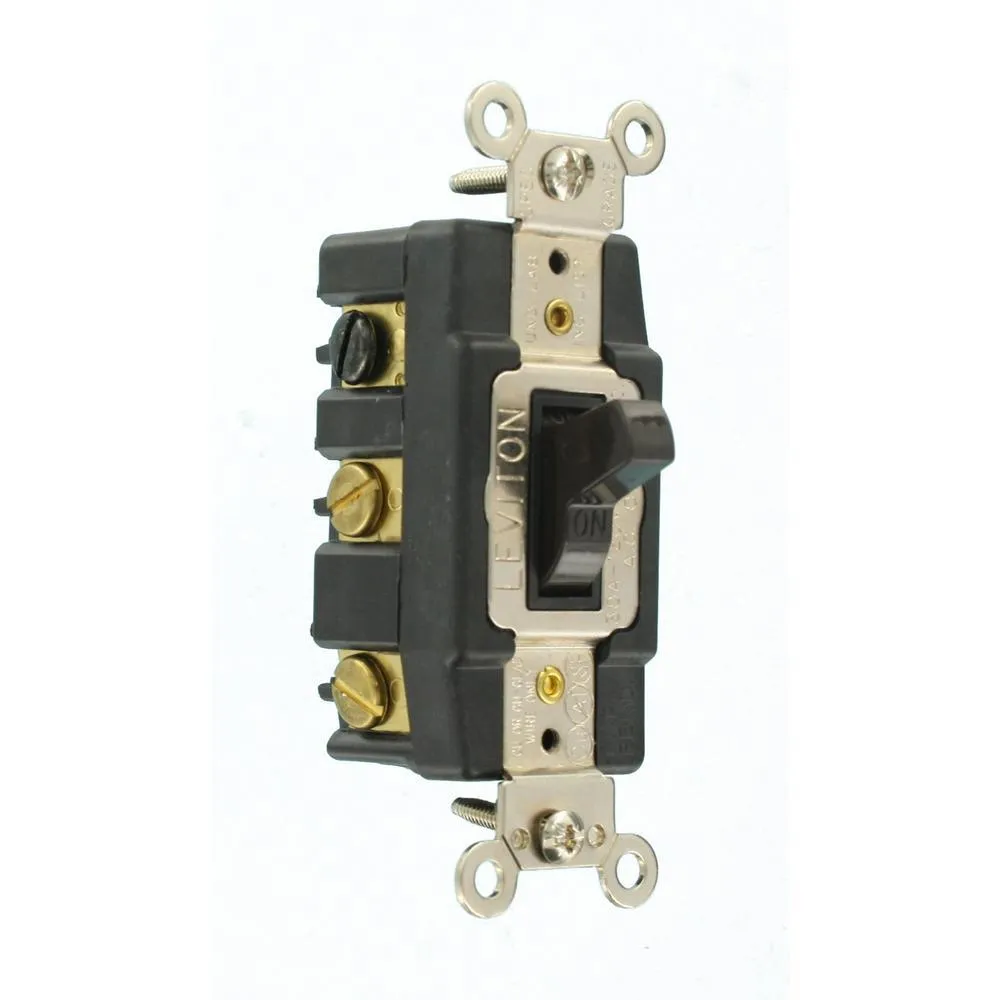 30 Amp Industrial Grade Heavy Duty Double-Pole Double-Throw Center-Off Maintained Contact Toggle Switch, Brown, photo 2 of 4