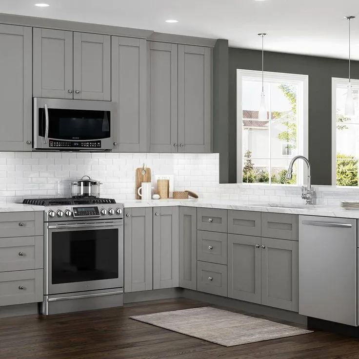 Home Decorators Collection Washington Veiled Gray Plywood Shaker Assembled Base 1 Drawer Kitchen Cabinet Soft Close 12 in W x 24 in D x 34.5 in H, photo 7 of 8