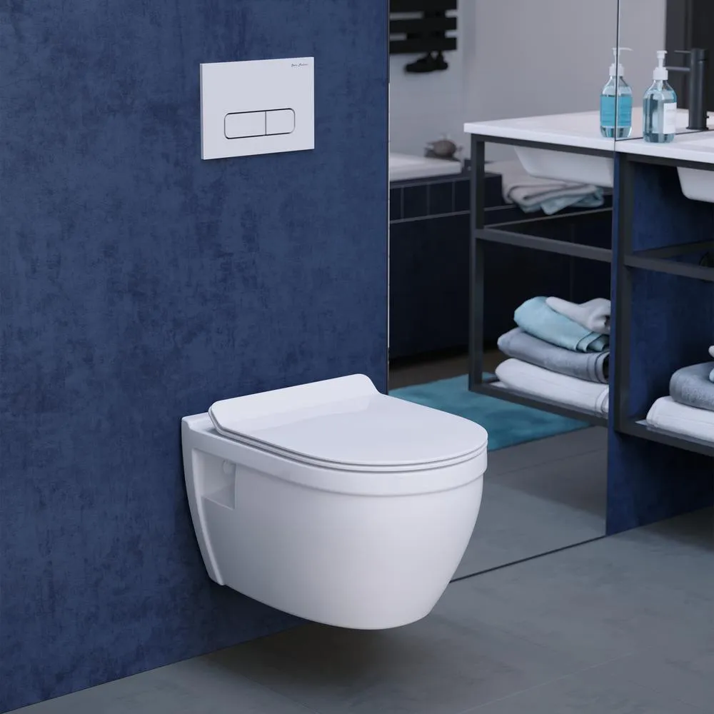 Swiss Madison Ivy Wall Hung Elongated Toilet Bowl Only 0.8/1.28 GPF Dual Flush in White, photo 2 of 14