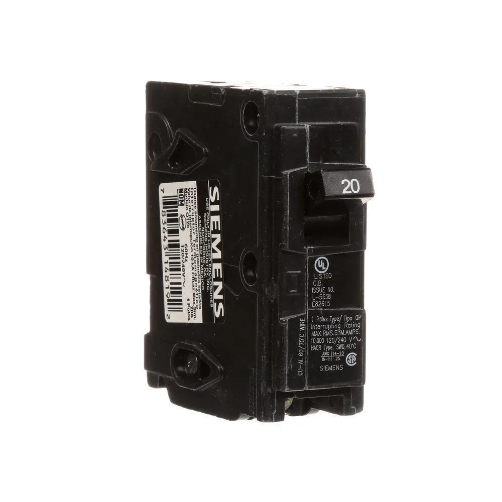 Siemens 20 Amp Single-Pole Type QP Circuit Breaker, photo 3 of 14