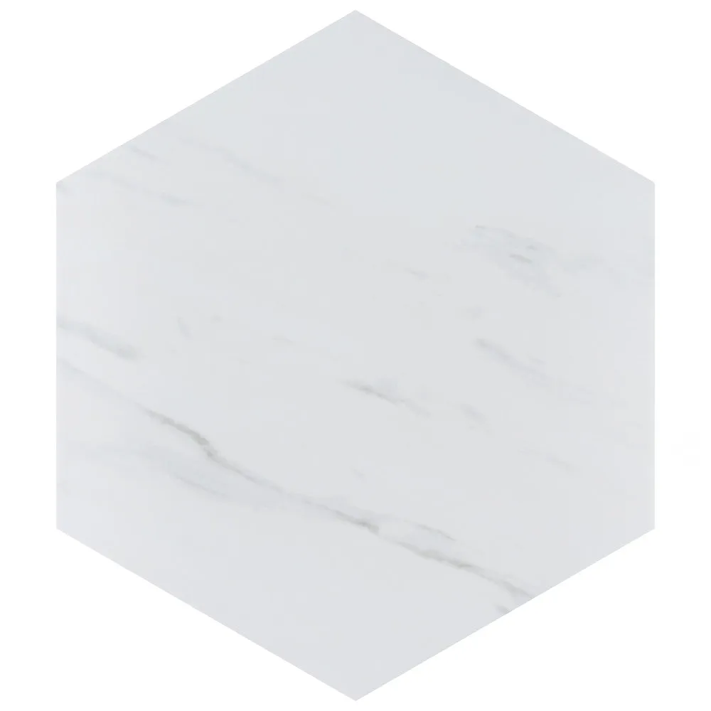Merola Tile Eterno Carrara Hex 8-5/8 in. x 9-7/8 in. Porcelain Floor and Wall Tile (11.56 sq. ft. / case), photo 8 of 8
