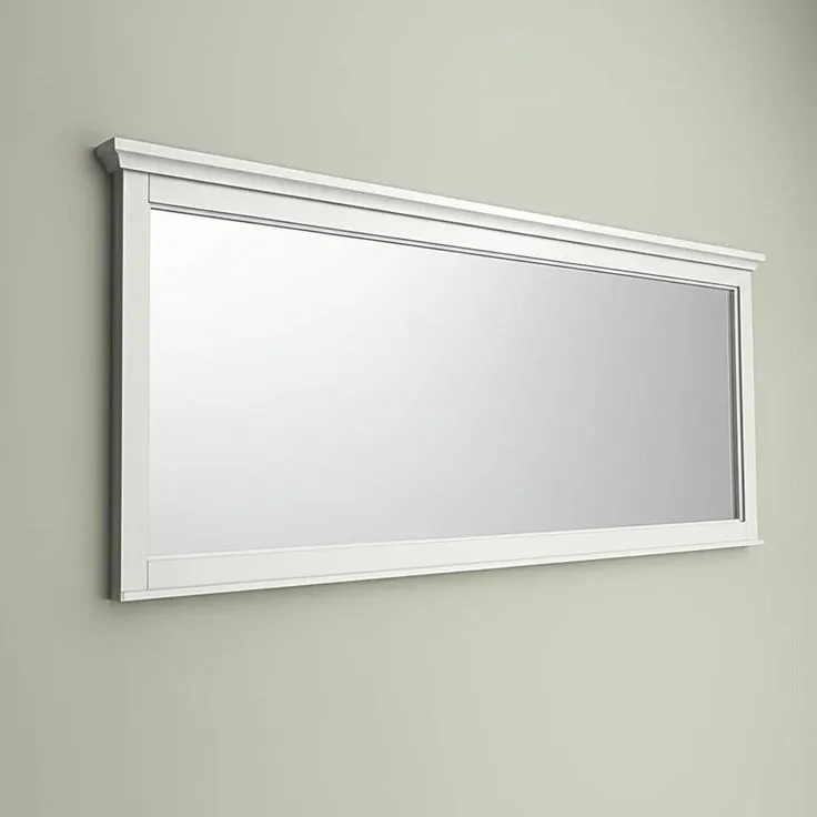 36 in. W x 32 in. H Framed Rectangular Beveled Edge Bathroom Vanity Mirror in Walnut, photo 3 of 4