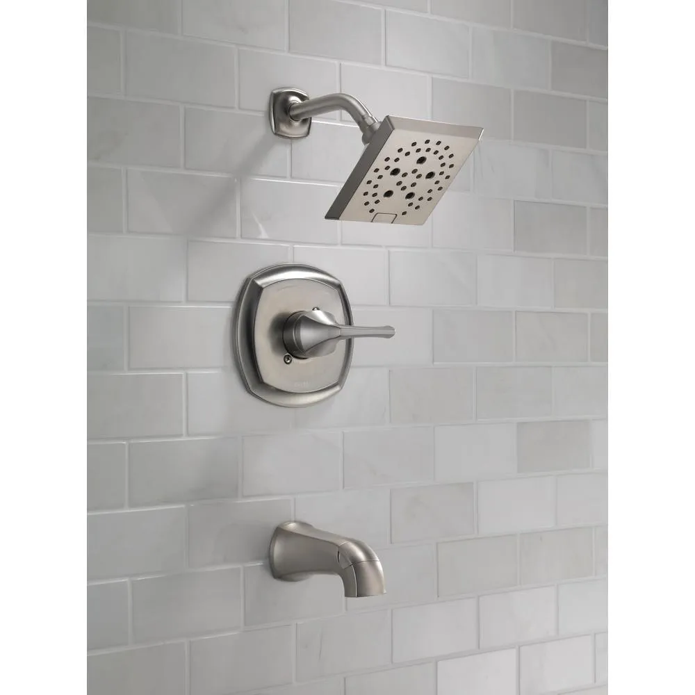 Portwood Single-Handle 5-Spray Tub and Shower Faucet with H2Okinetic in SpotShield Brushed Nickel (Valve Included), photo 9 of 16