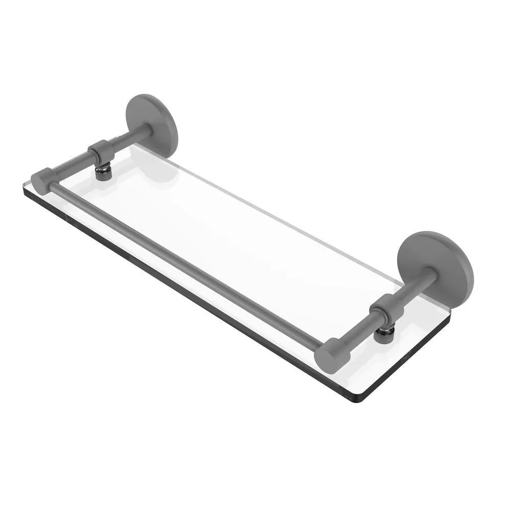 Allied Brass 16 in. L x 3 in. H x 5 in. W Clear Glass Bathroom Shelf with Gallery Rail in Oil Rubbed Bronze, photo 13 of 17