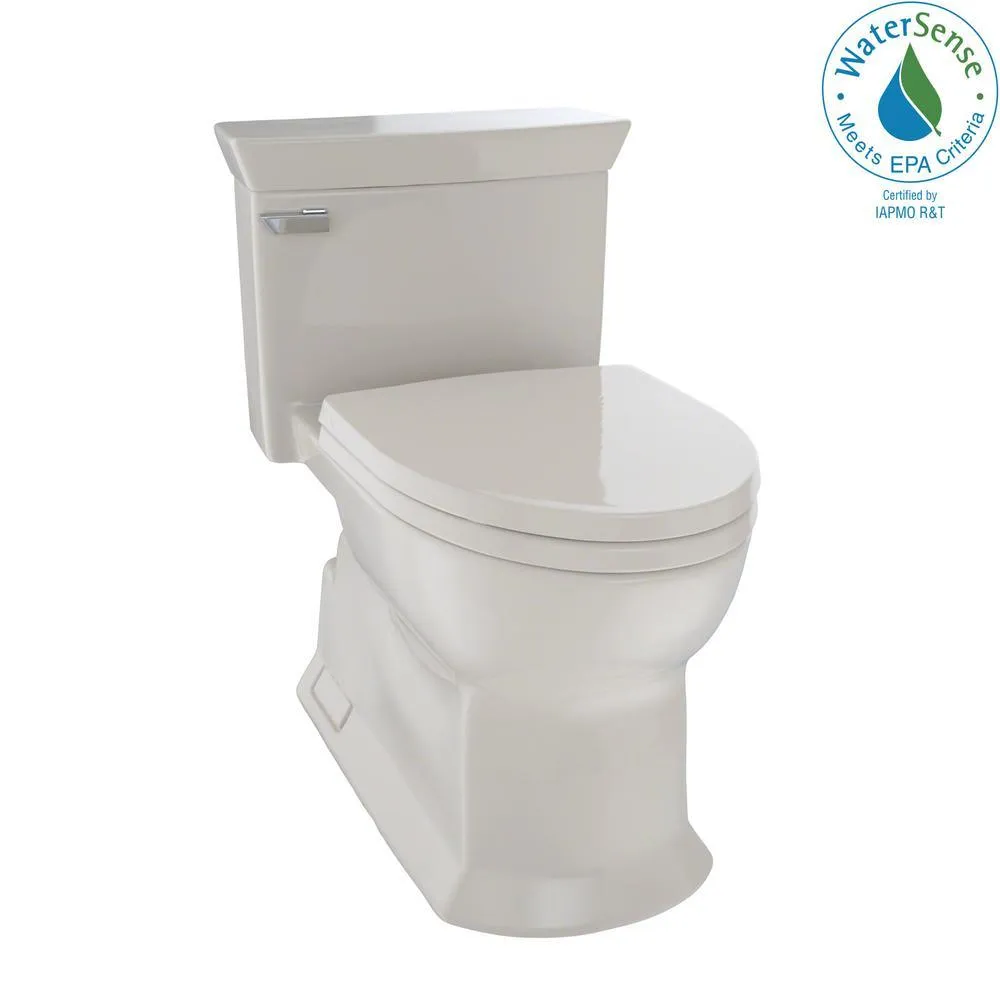 TOTO Eco Soiree 1-Piece 1.28 GPF Single Flush Elongated Skirted Toilet with CeFiONtect in Sedona Beige, photo 2 of 12