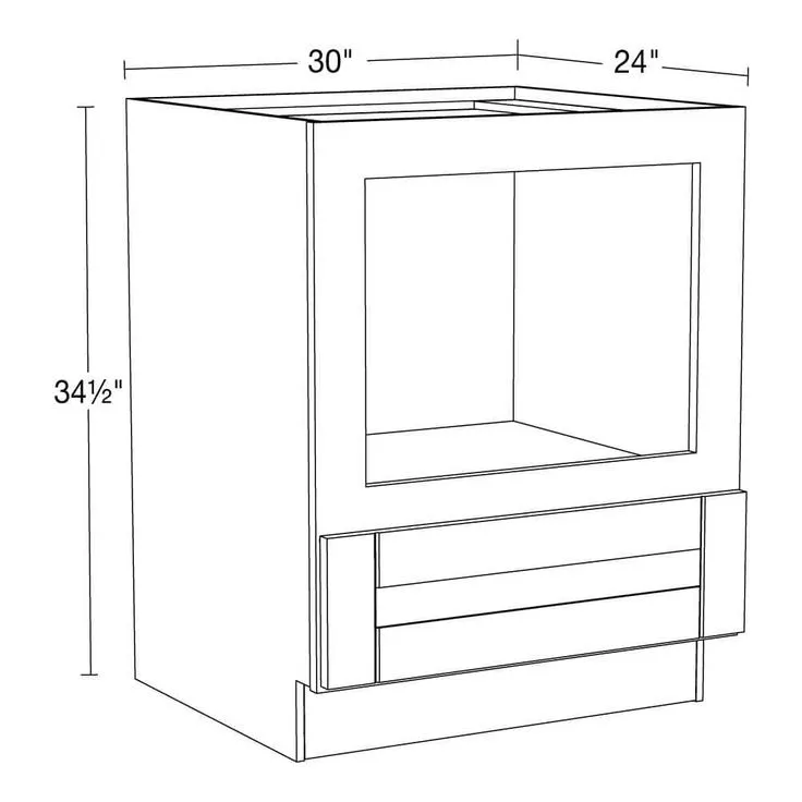 Home Decorators Collection Washington 30 in. W. x 24 in. D x 34.5 in. H in Blue Thermofoil Plywood Assembled Drawer Base Microwave Kitchen Cabinet, photo 6 of 6