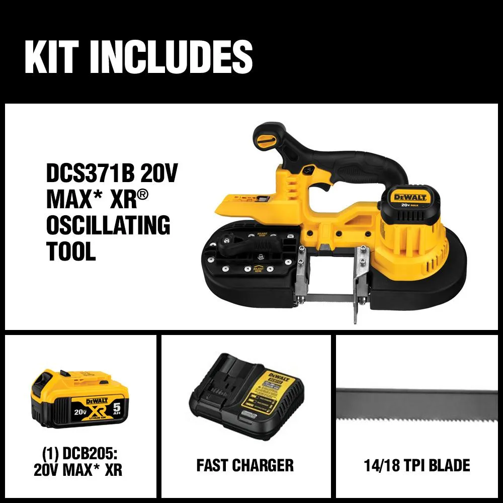 DEWALT 20-Volt MAX Lithium-Ion Cordless Band Saw Kit with Battery 5Ah, Charger and Contractor Bag, photo 2 of 14