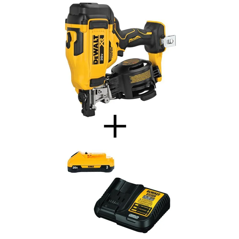20-Volt MAX Lithium-Ion 15-Degree Cordless Roofing Nailer Kit with Battery 2.0 Ah Charger and Bag, photo 2 of 2
