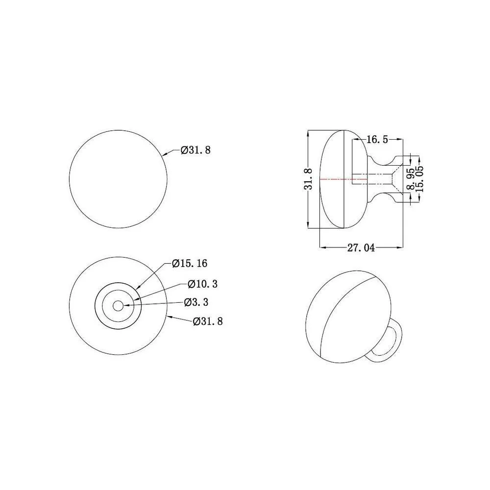 1-1/4 in. (32 mm) Brushed Nickel Contemporary Metal Cabinet Knob, photo 5 of 8