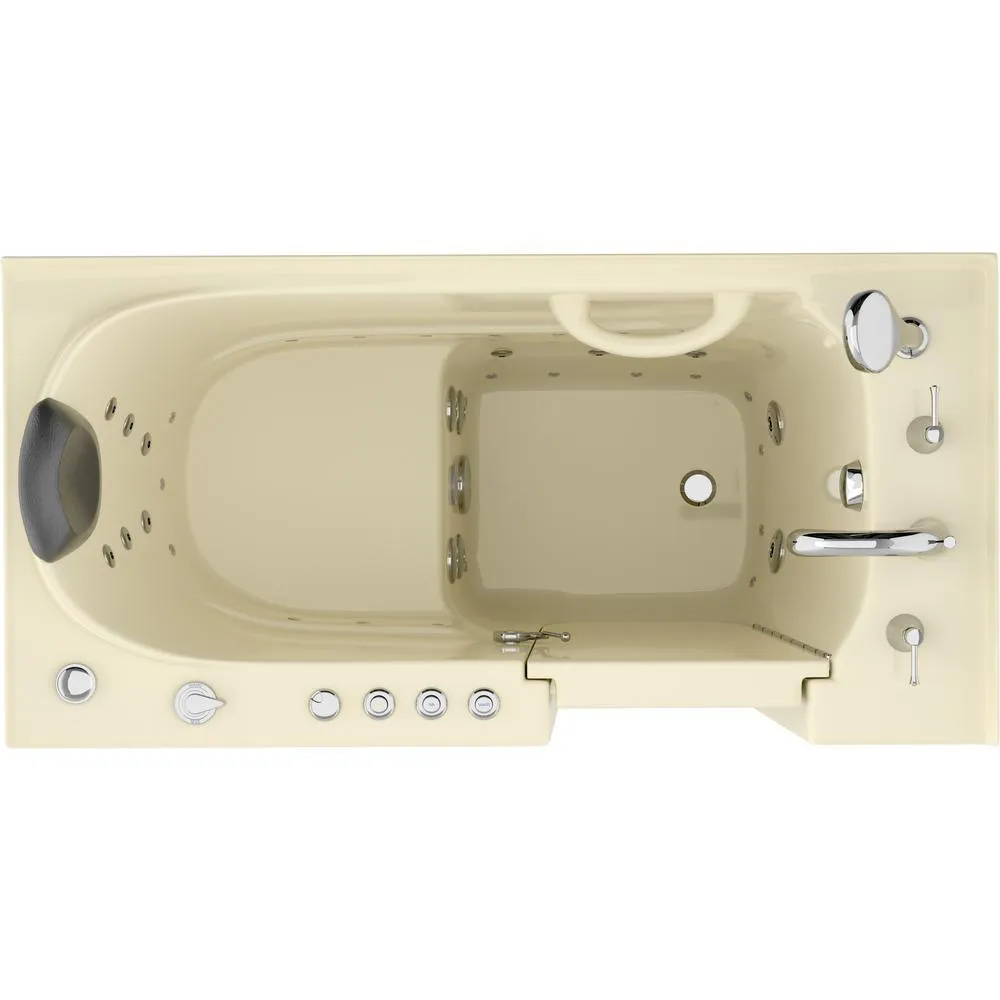 Universal Tubs Safe Premier 52.75 in. x 60 in. x 26 in. Right Drain Walk-in Air and Whirlpool Bathtub in Biscuit, photo 2 of 7