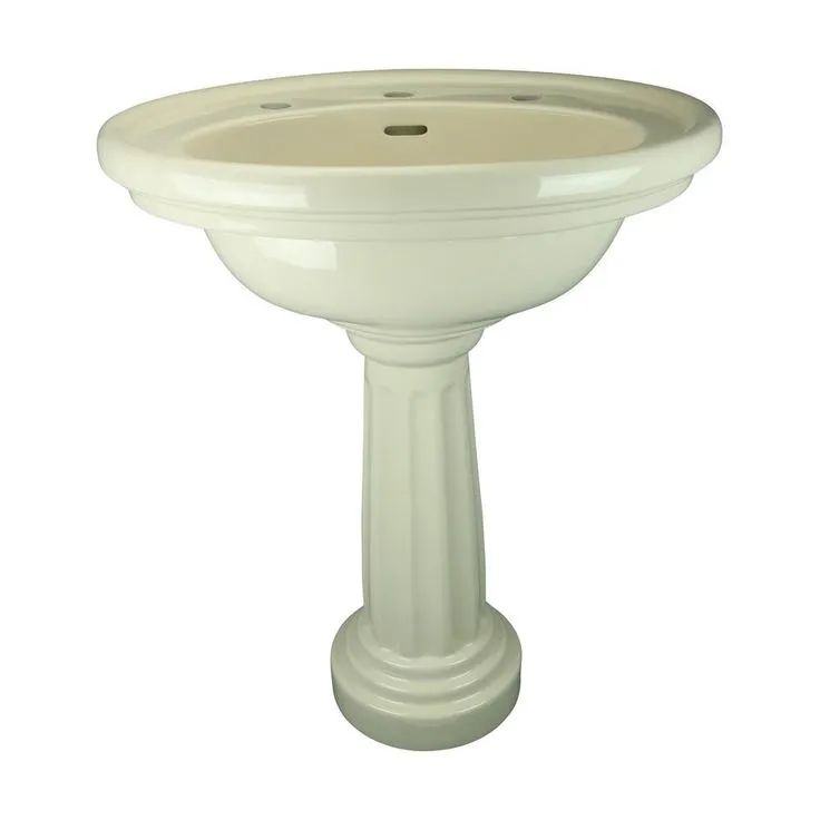 RENOVATORS SUPPLY MANUFACTURING Philadelphia 26 in. Pedestal Sink with Oval-Shaped Vessel China Gloss in Biscuit, photo 9 of 11