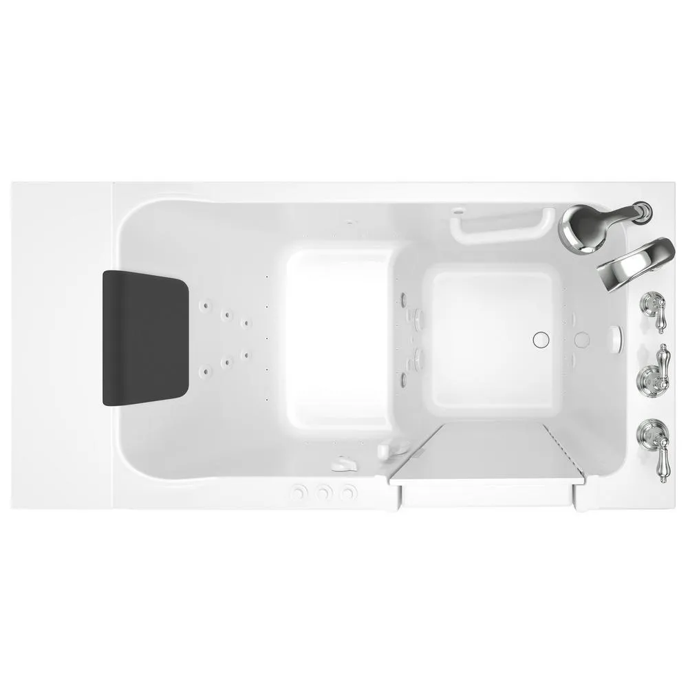 Acrylic Luxury 51 in. x 30 in. Right Hand Walk-In Whirlpool and Air Bathtub in White, photo 3 of 18