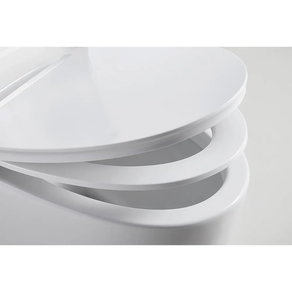 Boyel Living 0.8 GPF/1.28 GPF Dual Flush Square Shape Ceramic Elongated Toilet Including Toilet Square Only Seat in White, photo 8 of 8