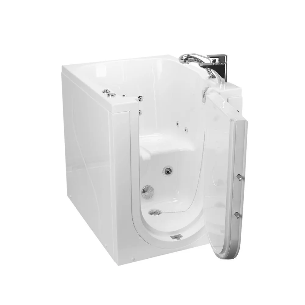 Ella Front Entry 32 in. x 40 in. Acrylic Walk-In Whirlpool Bathtub in White with Left Outward Swing Door, Fast Fill & Drain, photo 2 of 5