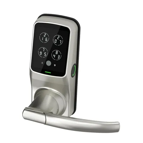 Secure PRO Satin Nickel Smart Lock Latch with 3D Fingerprint and Wi-Fi