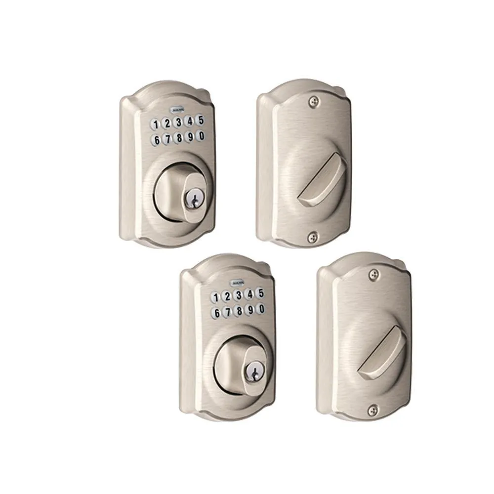 Camelot Satin Nickel Keypad Electronic Door Lock Deadbolt, photo 6 of 11