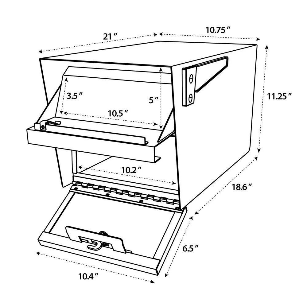 Mail Boss Mail Manager Locking Post-Mount Mailbox with High Security Reinforced Patented Locking System, Black, photo 10 of 13