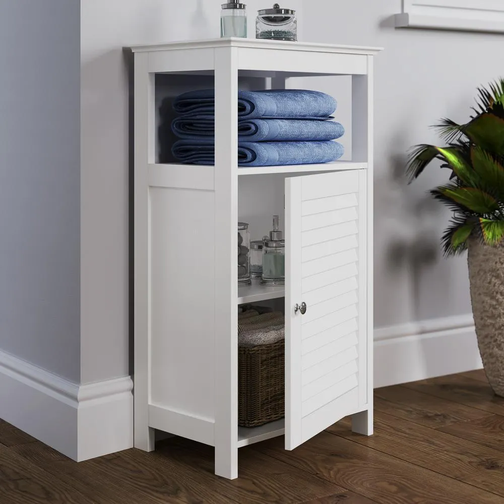 Ellsworth 18 in. W x 32-17/25 in. H x 11-4/5 in. D Bathroom Linen Storage Floor Cabinet in White, photo 2 of 7