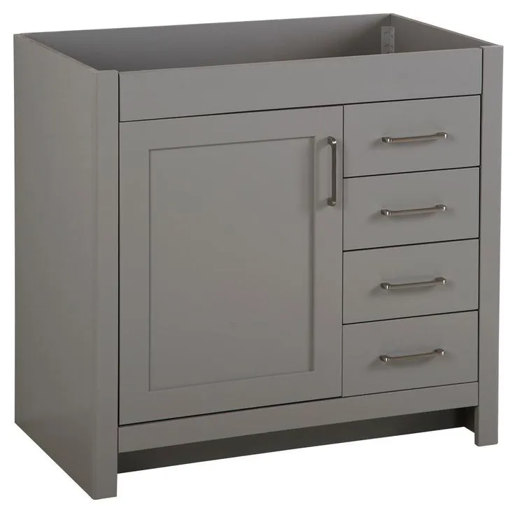 Westcourt 36 in. W x 21 in. D x 34 in. H Bath Vanity Cabinet Only in Sterling Gray, photo 6 of 22