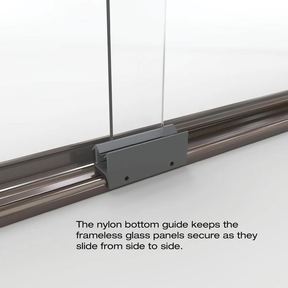 Classic 60 in. x 70 in. Semi-Frameless Sliding Shower Door in Oil Rubbed Bronze with Clear Glass, photo 4 of 19