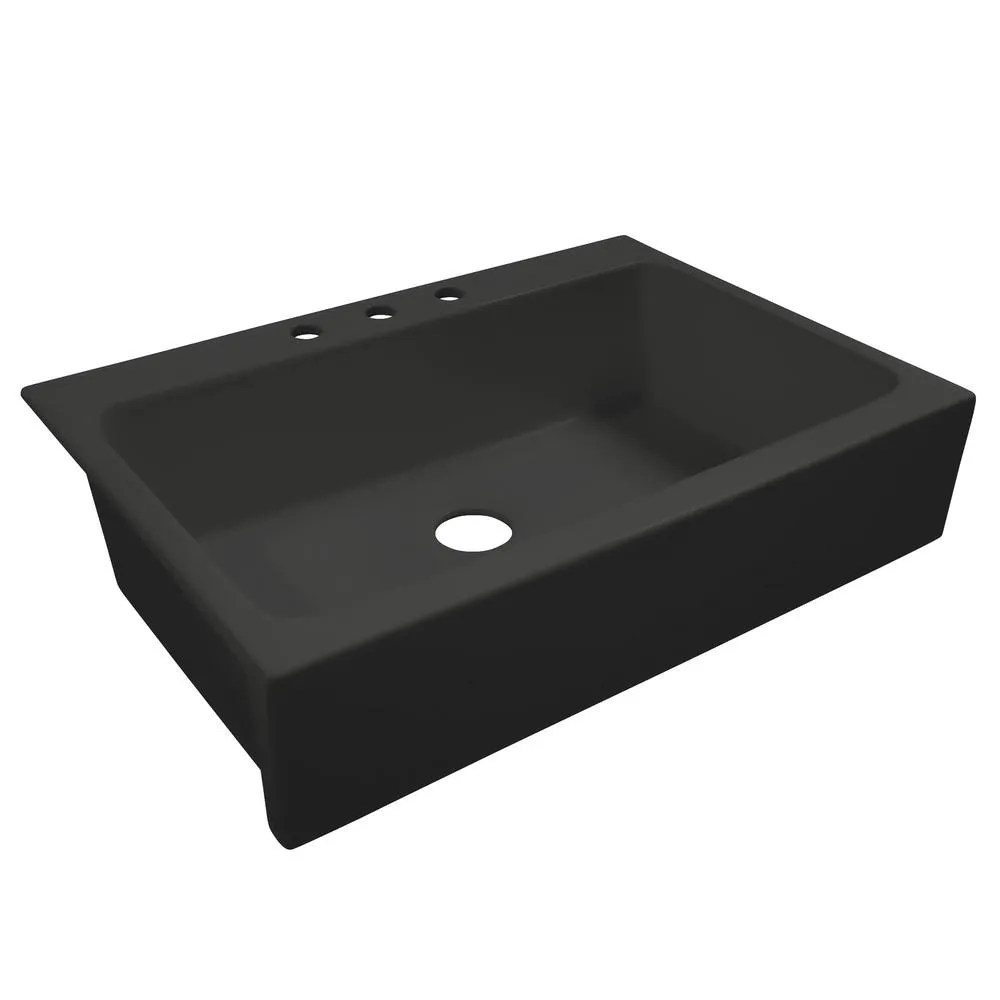 Josephine Quick-Fit Drop-in Farmhouse Fireclay 33.85 in. 3-Hole Single Bowl Kitchen Sink in Crisp White, photo 18 of 24