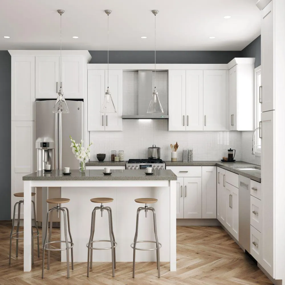 Shaker Ready To Assemble 30 in. W x 84 in. H x 24 in. D x Plywood Pantry Kitchen Cabinet in Denver White Painted Finish, photo 3 of 4