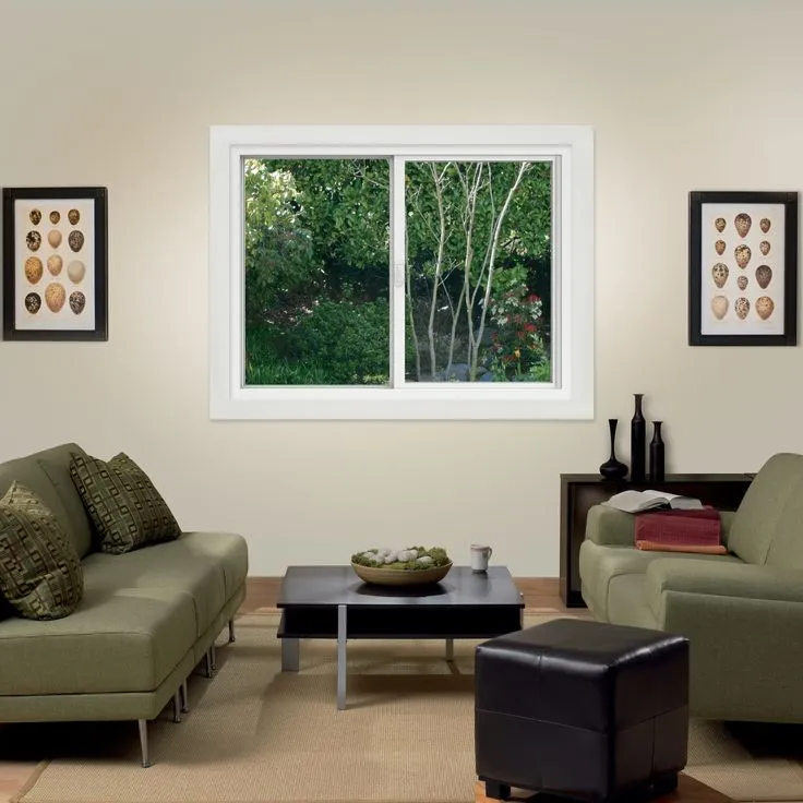 JELD-WEN FiniShield V-4500 35-1/2-in x 47-1/2-in x 3-in Jamb Left-operable Vinyl Black Sliding Window Full Screen Included, photo 5 of 8