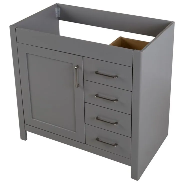 Westcourt 36 in. W x 21 in. D x 34 in. H Bath Vanity Cabinet Only in Sterling Gray, photo 9 of 22