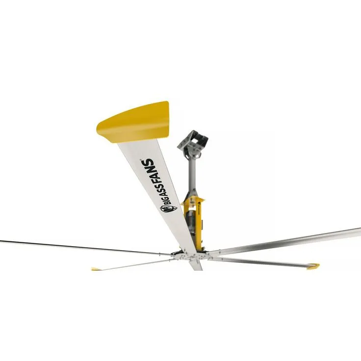 Big Ass Fans 4900 14 ft. Indoor Silver and Yellow Aluminum Shop Ceiling Fan with Wall Control, photo 6 of 11