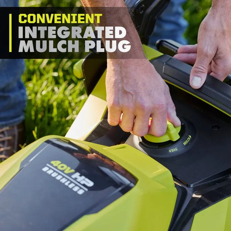 RYOBI 21 in. 40-Volt Brushless Lithium-Ion Cordless SMART TREK SelfPropelled Walk Behind Mower Two 6.0 AhBatteries & 1 Charger, photo 8 of 8