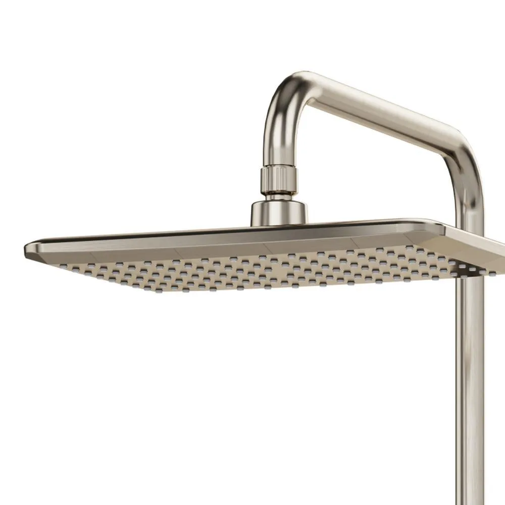 4-Spray Wall Mounted 12 in. Dual Shower Head and Handheld Shower Head in Brushed Nickel, photo 2 of 4