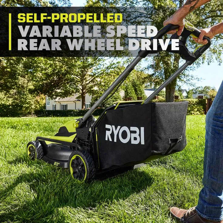 RYOBI 21 in. 40-Volt Brushless Lithium-Ion Cordless SMART TREK SelfPropelled Walk Behind Mower Two 6.0 AhBatteries & 1 Charger, photo 2 of 8
