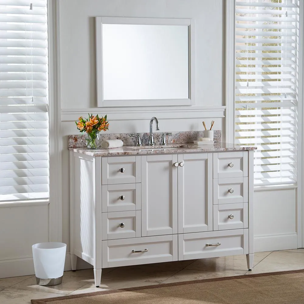 Claxby 48 in. W x 34 in H x 22 in. D Bath Vanity Cabinet Only in Cream, photo 2 of 34
