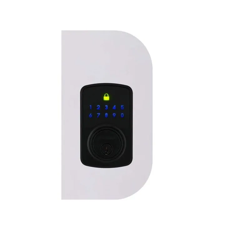 Defiant Square Compact Hubspace Matte Black Electronic Single Cylinder Deadbolt, photo 10 of 11