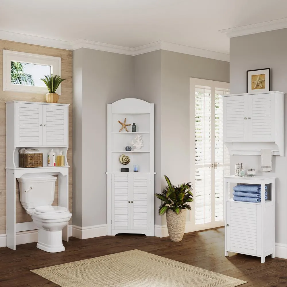 Ellsworth 18 in. W x 32-17/25 in. H x 11-4/5 in. D Bathroom Linen Storage Floor Cabinet in White, photo 3 of 7