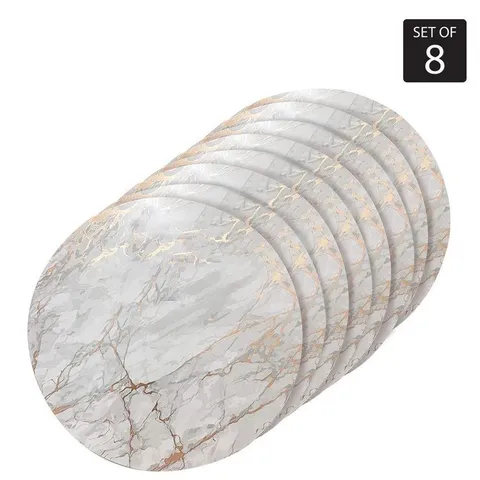 Marble Cork 15 × 15 in In. Yellows/Golds Cork Round Placemats Set of 8