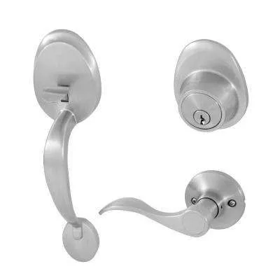 Tralee Satin Nickel Single Cylinder Deadbolt Entry Door Handleset