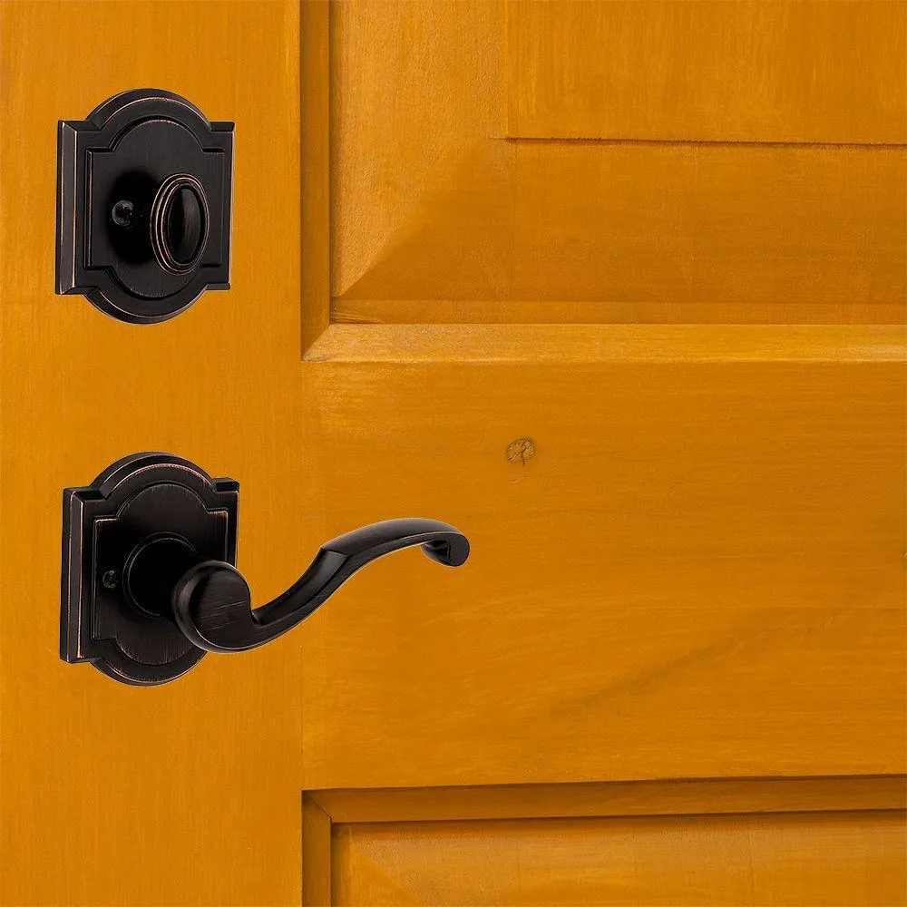 Prestige Pistoria Single Cylinder Venetian Bronze Door Handleset w/ Arch Rose Madrina Door Lever Feat SmartKey Security, photo 6 of 12