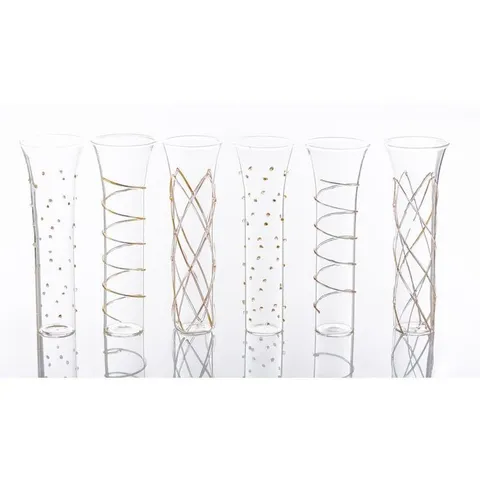 Razzle Dazzle Gold Champagne Glasses (Set of 6)