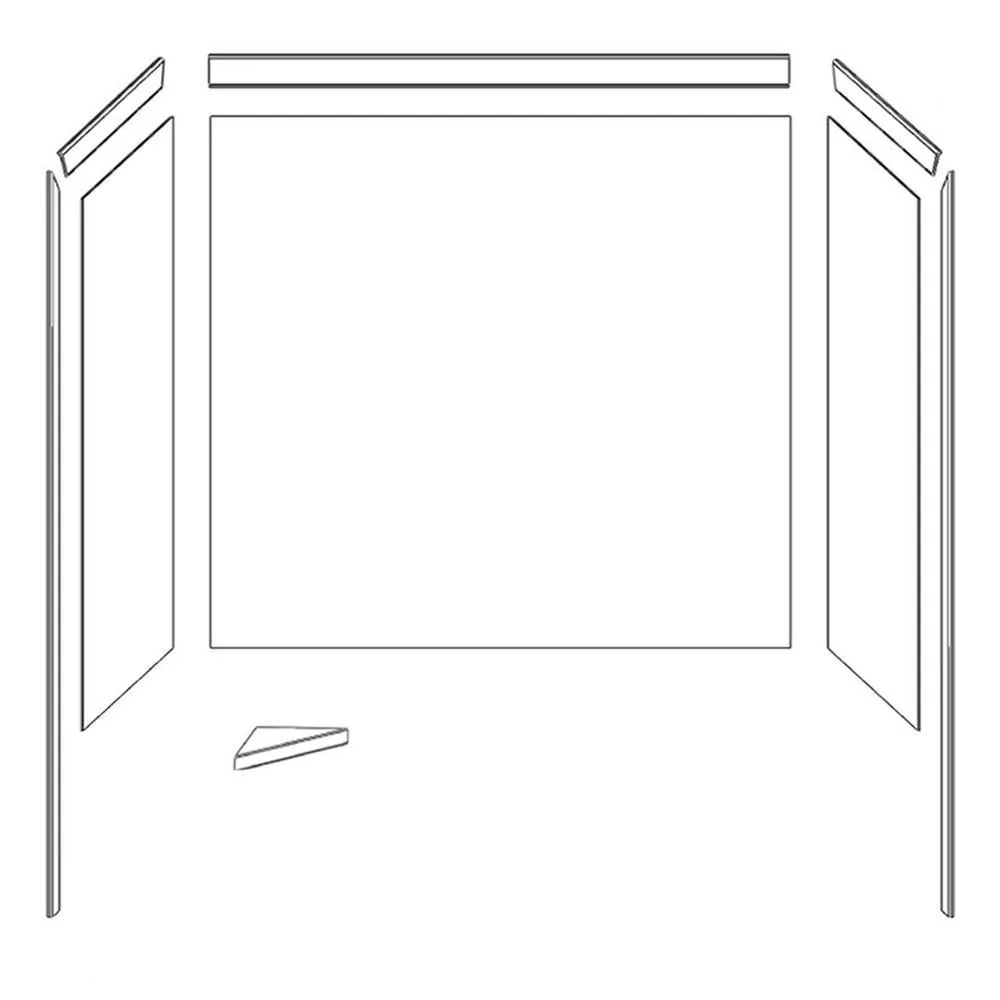 Elite 32 in. x 60 in. x 60 in. 9-Piece Easy Up Adhesive Tub Surround in Calypso, photo 3 of 26