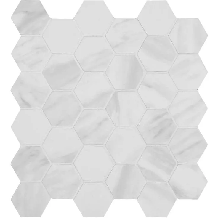 MSI Kolasus White Hexagon 12 in. x 12 in. x 10mm Matte Porcelain Mesh-Mounted Mosaic Tile (8 sq. ft. / case), photo 5 of 6