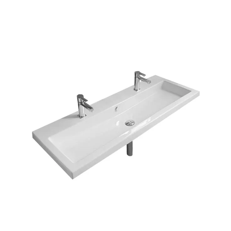 Nameeks Cangas Wall Mounted Ceramic Bathroom Sink in White, photo 2 of 3