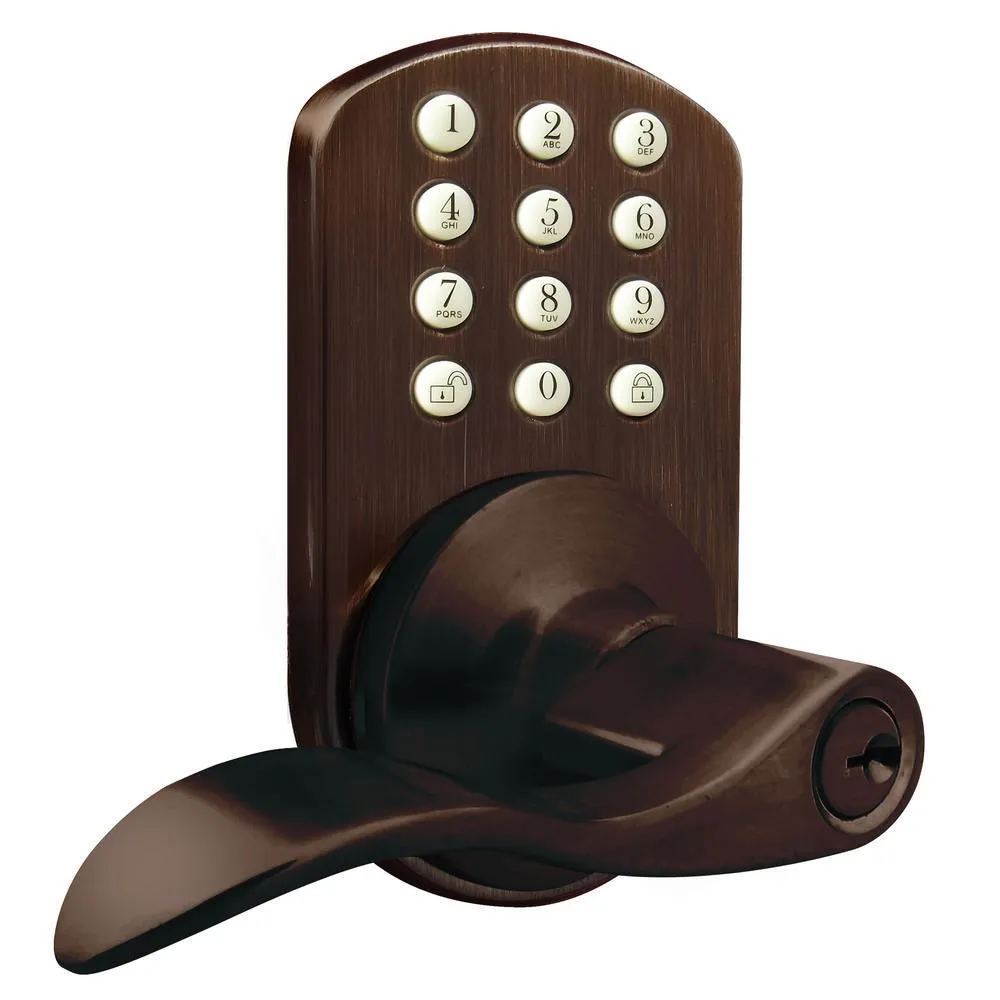 Morning Industry Oil Rubbed Bronze Keyless Entry Deadbolt and Lever Handle Door Lock with Electronic Digital Keypad, photo 11 of 13
