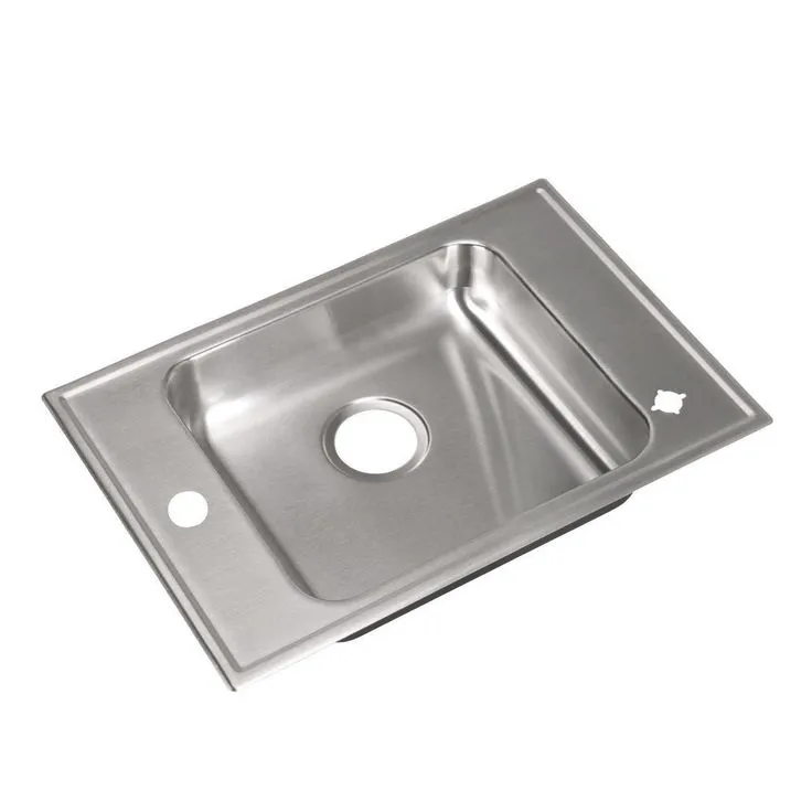 Classroom Sink, Drop-in, 17 in. x 25 in. 1-Compartment, ADA, SS, L/R Faucet Ledges, 4.5 in. Deep, Drain Center Rear, photo 5 of 6