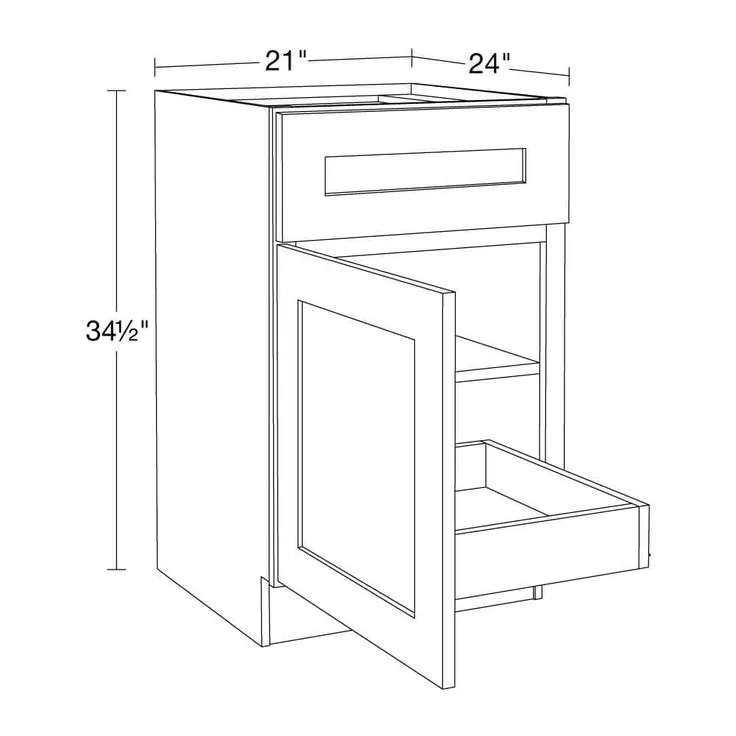 Home Decorators Collection Newport 21 in. W x 24 in. D x 34.5 in. H Assembled Plywood Base Kitchen Cabinet in Mythic Blue with 1ROT Soft Close LH, photo 9 of 10