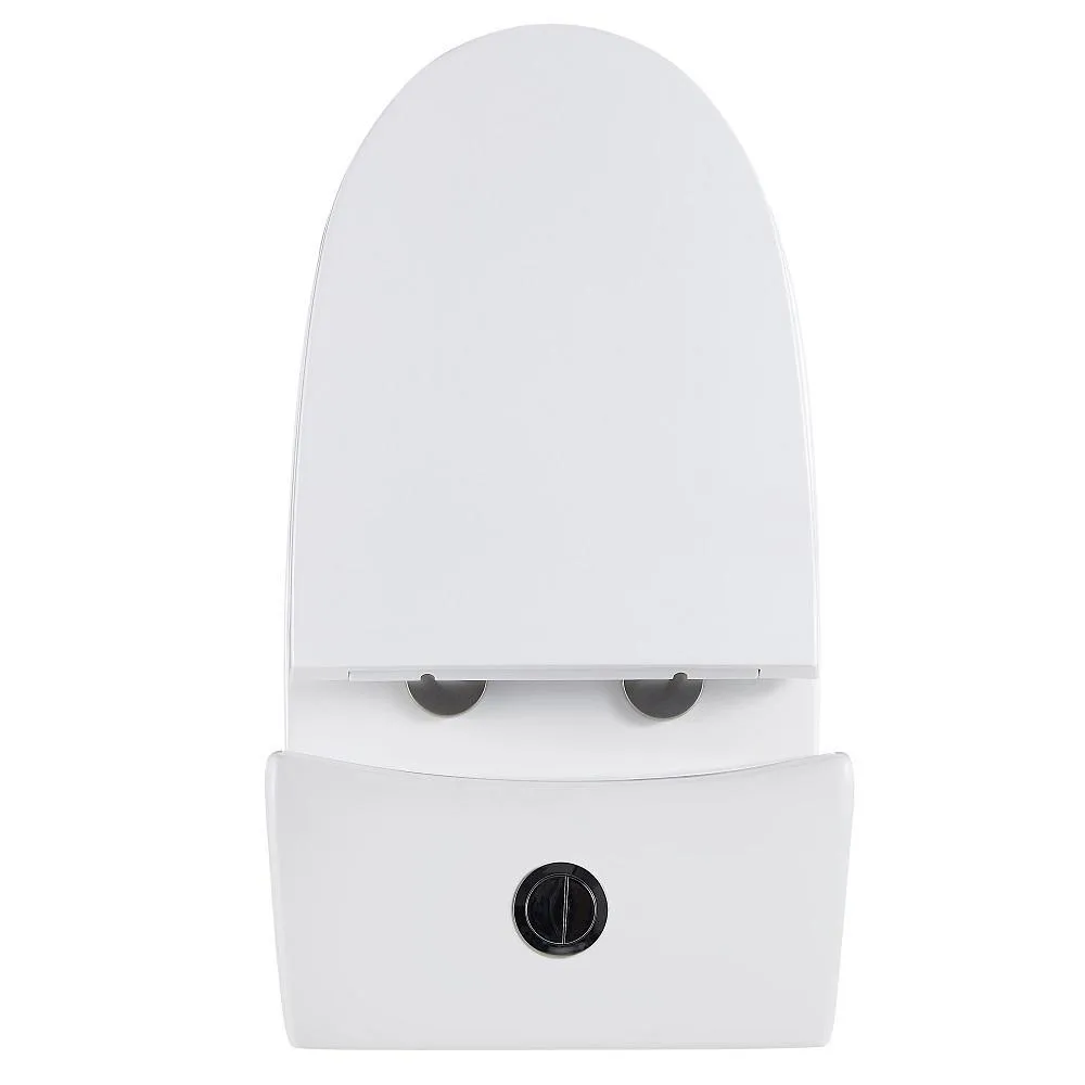 1-Piece 1.28 GPF Dual Flush High Efficiency Elongated Toilet in White, Seat Included, photo 2 of 4