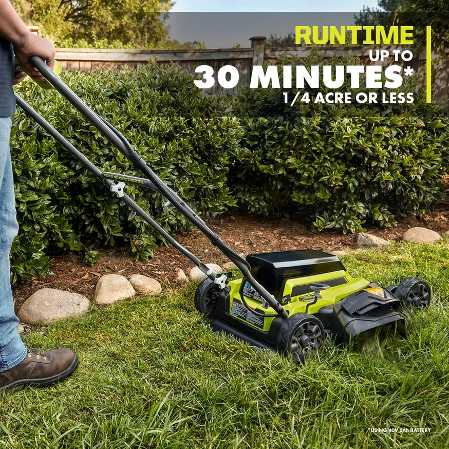 RYOBI 18 in. 40-Volt 2-in-1 Lithium-Ion Cordless Walk-Behind Push Mower with Two 4.0 Ah Batteries and Charger, photo 2 of 8